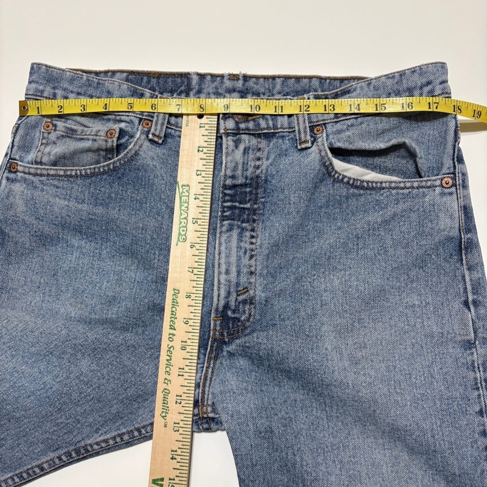 Vintage Levis Men Red Tab 505 Jeans 38X34 Blue Light Wash High Rise Straight Leg - Picture 8 of 16